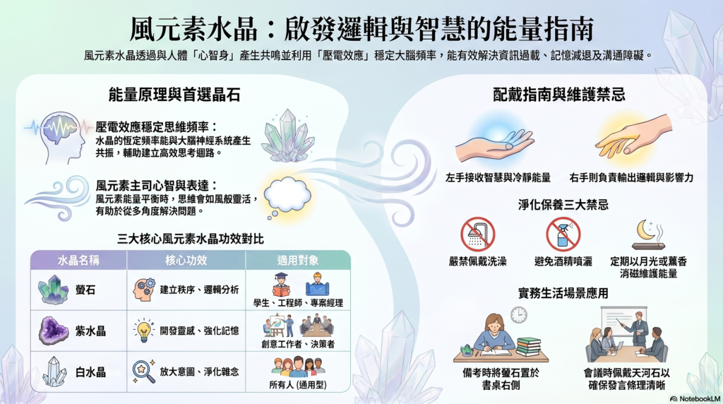風元素水晶開啟智慧與清晰思緒的能量指南