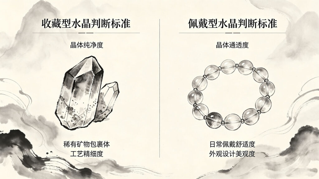 收藏型水晶和佩戴型水晶，判断标准